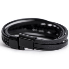 Give Him A Gift That Will Last Far Beyond Graduation! Our Men's Cross Leather Bracelet