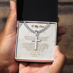 Your Dad is your Hero! - The Cross Pendant with Cuban Chain. -  Your Inspiration!