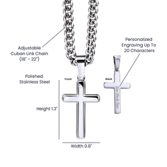 Your Dad is your Hero! - The Cross Pendant with Cuban Chain. -  Your Inspiration!