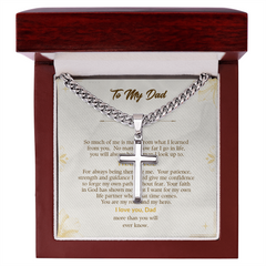Your Dad is your Hero! - The Cross Pendant with Cuban Chain. -  Your Inspiration!