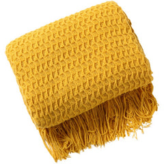 Nordic Vibe Sofa Blanket with Tassels