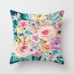 Graffiti Flower Print Accent Pillows