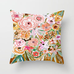 Graffiti Flower Print Accent Pillows