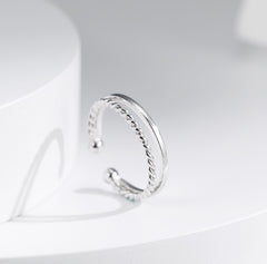 Elegant Sterling Double Spiral Ring