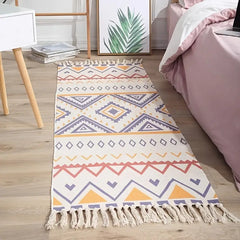 Decorative Ethnic Style Cotton Linen Tufted Rug