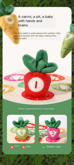 Early Educational Plush Carrot Pulling Toy for Baby