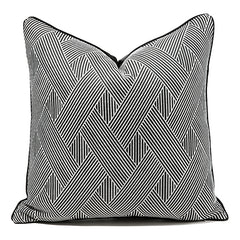 Black and White Striped Accent Pillow