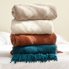 Geometric Knitted Throw Blanket