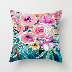 Graffiti Flower Print Accent Pillows
