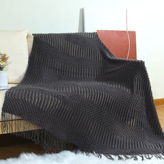 Nordic Sofa Blanket with Tassels