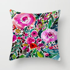 Graffiti Flower Print Accent Pillows