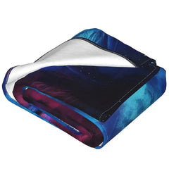 Celestial Wolf Micro Fleece Throw Blanket