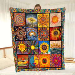 Colorful Theme Fleece Blanket
