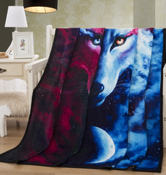 Celestial Wolf Micro Fleece Throw Blanket
