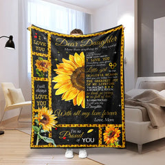 Daughter Gift - Sunflower Cozy Flannel Blanket