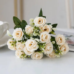 European 15-Piece Rose Bouquet for Home Decor