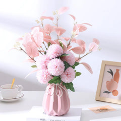Artificial Eucalyptus Ball and Daisy Bouquet Decor