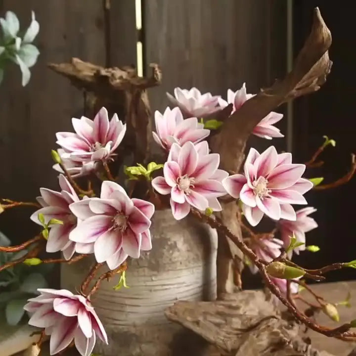 Elegant Magnolia Faux Flowers for Home Decor