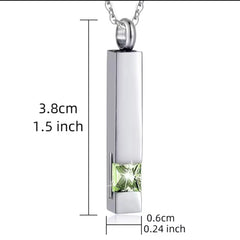 Birthstone Memorial Pendant-Cremation Jewelry