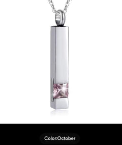 Birthstone Memorial Pendant-Cremation Jewelry