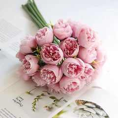 27-Piece Tea Rose Bouquet for Weddings and Home Decor