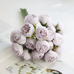 27-Piece Tea Rose Bouquet for Weddings and Home Decor